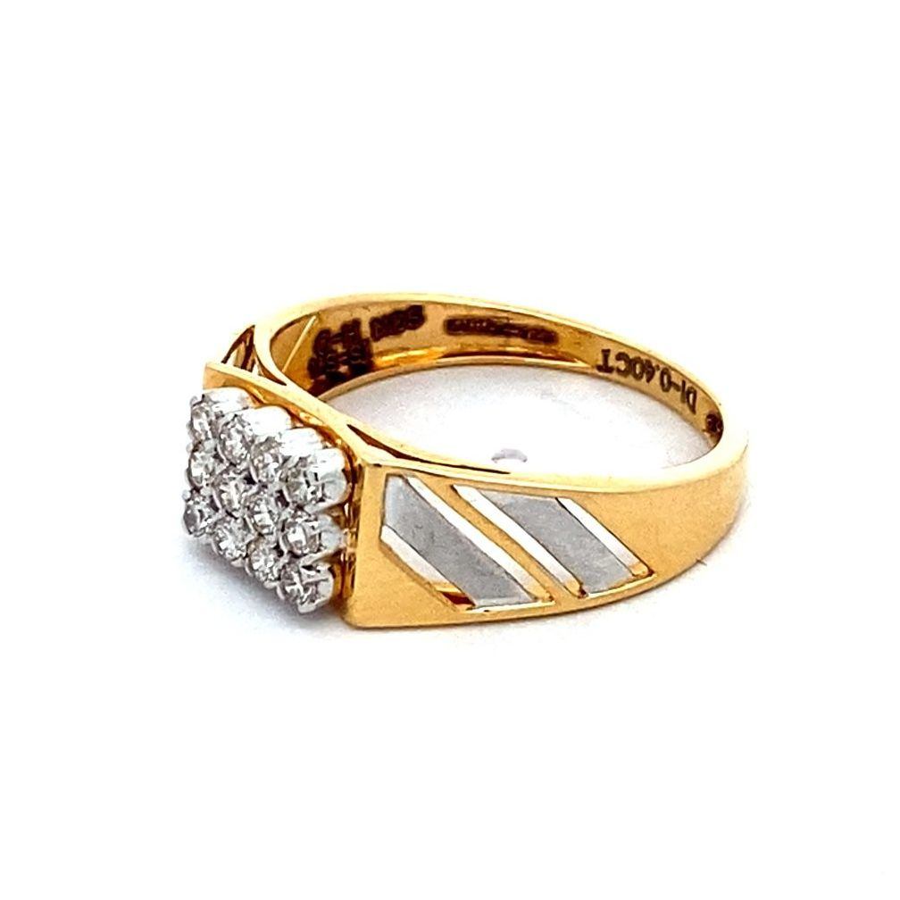 Buy quality Gold verticle line square diamond ring in Ahmedabad
