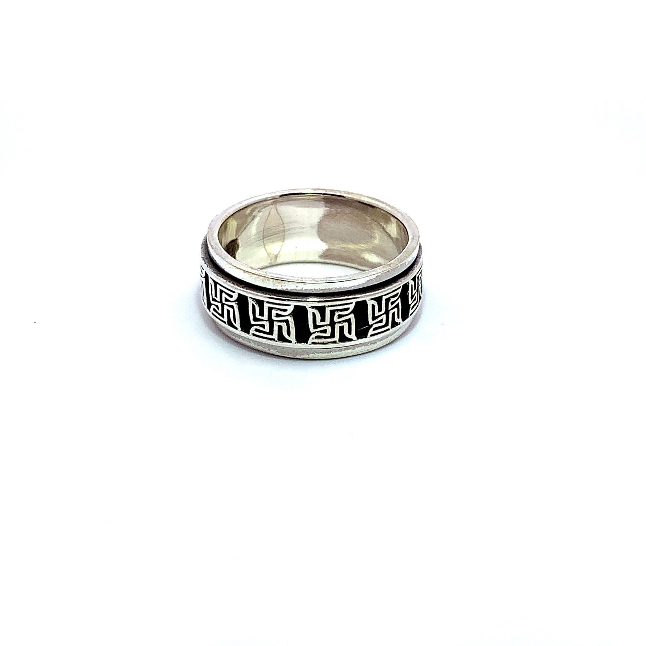 Heritage Rose Signet Ring - Men's Silver Rose Signet Ring - JAXXON