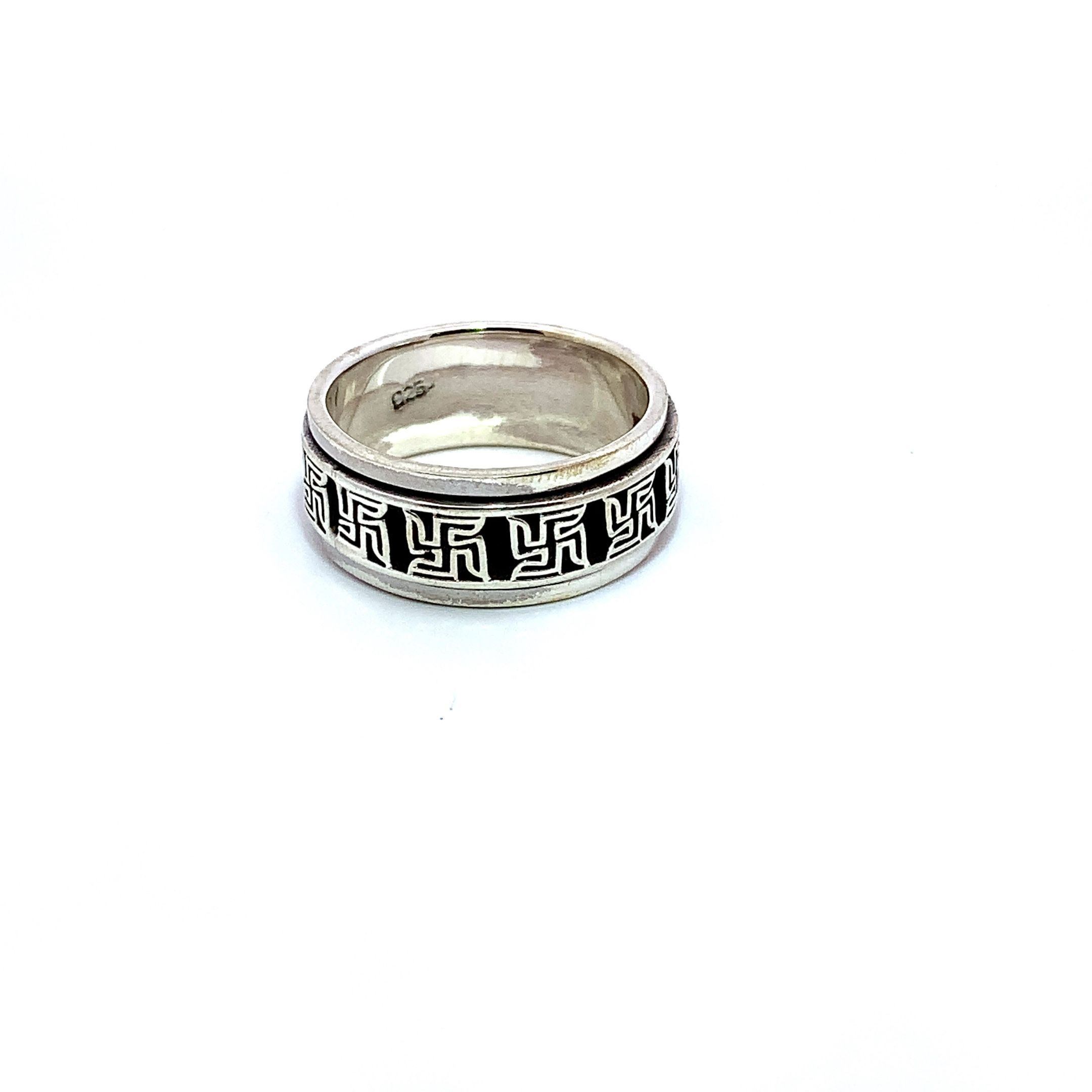 18K RGP Rose Gold Plated & Crystal Ring Greek Key Design Size 7.5 | eBay